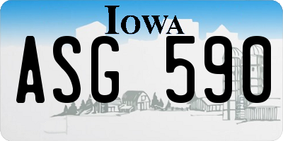 IA license plate ASG590