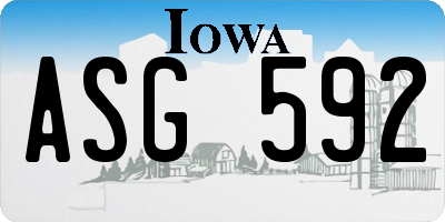 IA license plate ASG592