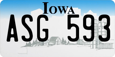 IA license plate ASG593