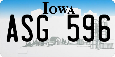 IA license plate ASG596