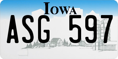 IA license plate ASG597