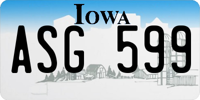 IA license plate ASG599