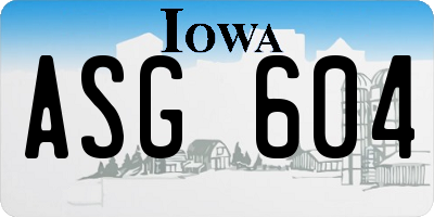 IA license plate ASG604