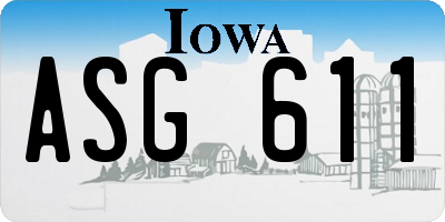 IA license plate ASG611