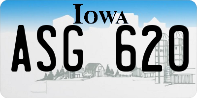 IA license plate ASG620