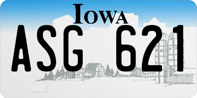 IA license plate ASG621