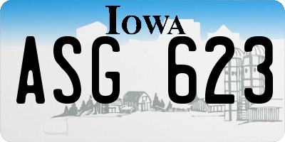 IA license plate ASG623