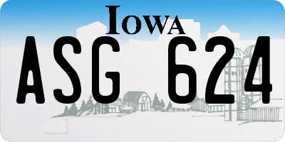 IA license plate ASG624