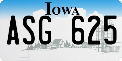 IA license plate ASG625