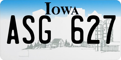 IA license plate ASG627