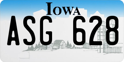 IA license plate ASG628