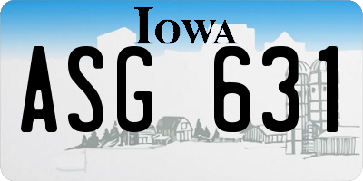 IA license plate ASG631