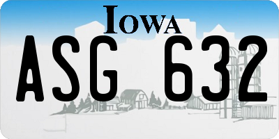IA license plate ASG632