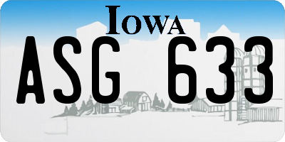 IA license plate ASG633