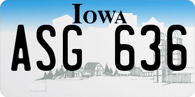 IA license plate ASG636