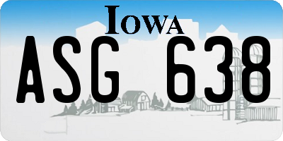 IA license plate ASG638