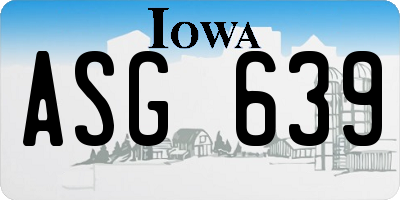 IA license plate ASG639