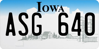 IA license plate ASG640