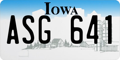 IA license plate ASG641