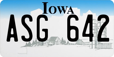 IA license plate ASG642