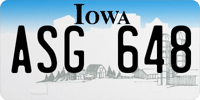 IA license plate ASG648