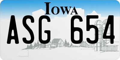 IA license plate ASG654