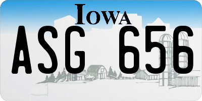 IA license plate ASG656