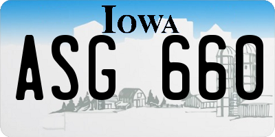 IA license plate ASG660