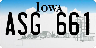 IA license plate ASG661