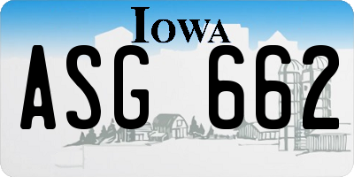 IA license plate ASG662