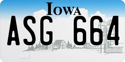 IA license plate ASG664