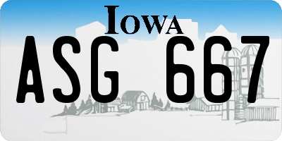 IA license plate ASG667