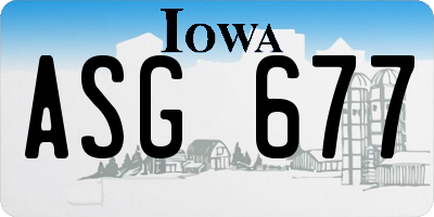 IA license plate ASG677