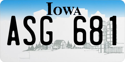 IA license plate ASG681