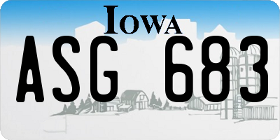 IA license plate ASG683