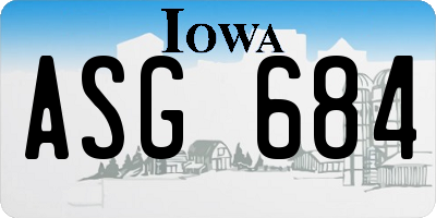 IA license plate ASG684