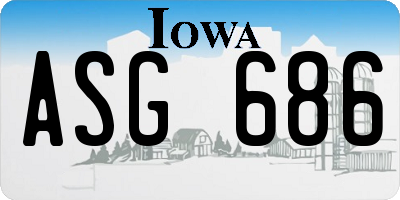 IA license plate ASG686