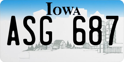 IA license plate ASG687