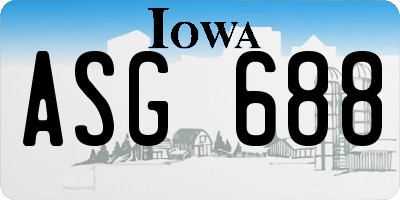 IA license plate ASG688