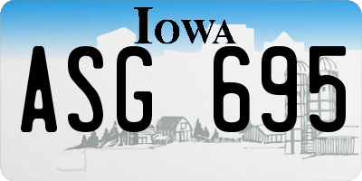 IA license plate ASG695