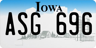 IA license plate ASG696