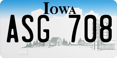 IA license plate ASG708