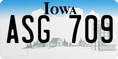 IA license plate ASG709