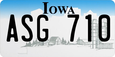 IA license plate ASG710