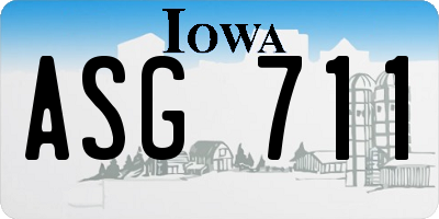 IA license plate ASG711