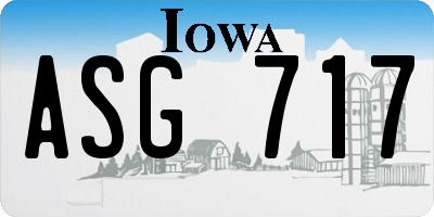 IA license plate ASG717