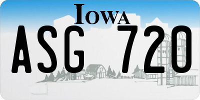 IA license plate ASG720