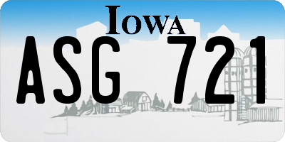 IA license plate ASG721