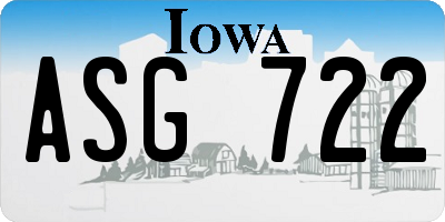 IA license plate ASG722