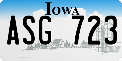 IA license plate ASG723